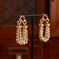 thumbnail image 1 of Electroplating Retro Earrings Trendy Copper Simulated Pearl Earrings Beading Earrings, 1 of 5