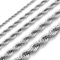 thumbnail image 2 of Stainless Steel Twisted Rope Silver Chain Necklace Men Women 2/2.5/3/4/5/7/9/mm, 2 of 6