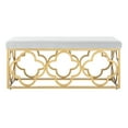 thumbnail image 2 of SAFAVIEH Fleur Modern Glam Rectangle Bench, Grey/Gold, 2 of 7