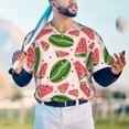 thumbnail image 5 of Lsque Watermelon Pattern Mens Polo Golf Shirts Funny Graphics Shorts Sleeve Button Shirts Baseball T-shirt-X-Large, 5 of 7