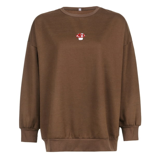 Sudaderas para Mujer Tops casuales de manga larga Marrón CH Nituyy GL714-FF65163A1