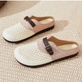 thumbnail image 6 of HNMKIU Womens Slippers Breathable Mesh On Open Back Mule Style Summer Casual Lightweight Outdoor Elegant Beach Sandals Z01_White,7.5, 6 of 6