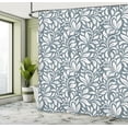 thumbnail image 4 of Ambesonne Abstract Shower Curtain, Victorian Strokes Curves, 69"Wx84"L, Cadet Blue and White, 4 of 4