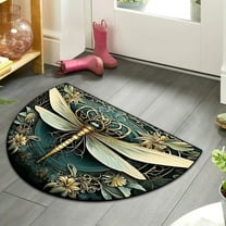 Uuiauoio Half Round Diatomite Non Slip Absorbent Semi Circle Area Rugs Washable Half Moon Floor Mats for Indoor Outdoor Patio Kitchen Bathroom Entryway Fireplace Home Carpet Decor