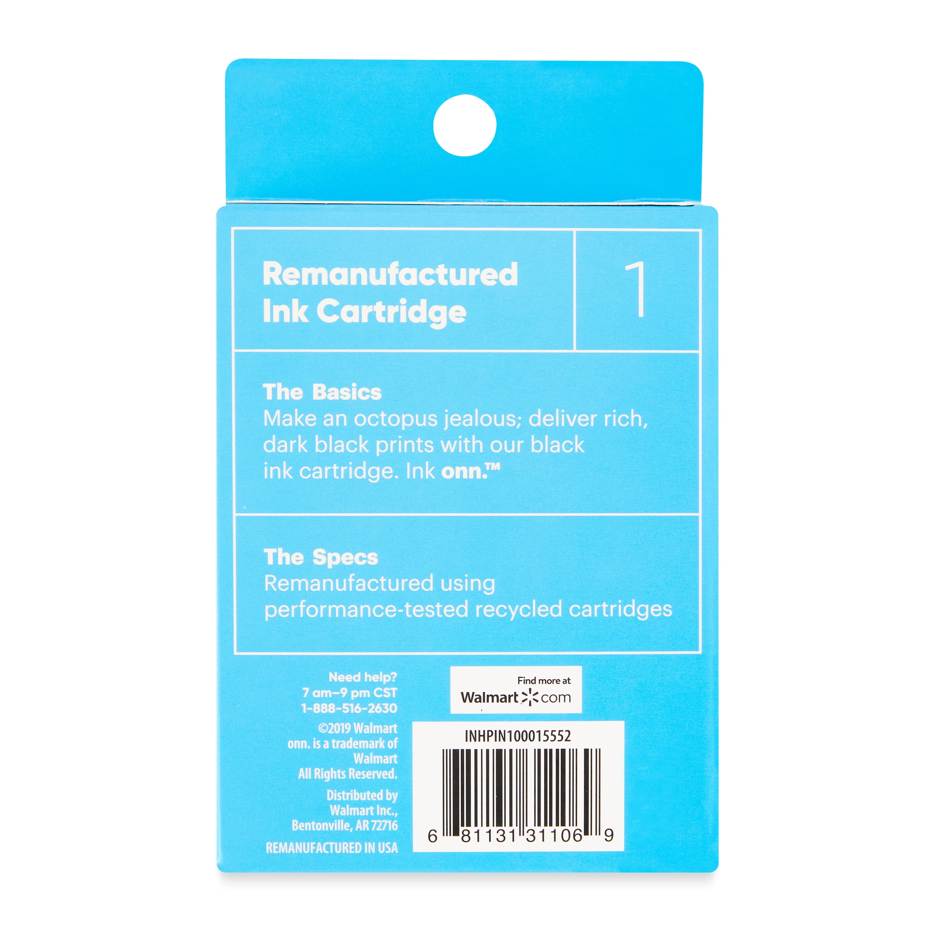 Remanufactured onn Ink Cartridge, HP 63XL, Black