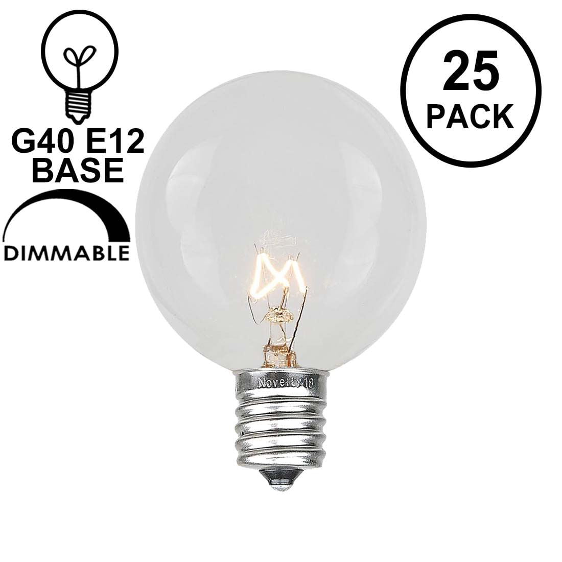 6pcs G40 Led Ampoules de remplacement, E12 Spiral Base incassable LED Ball  Bulbs pour chaîne solaire