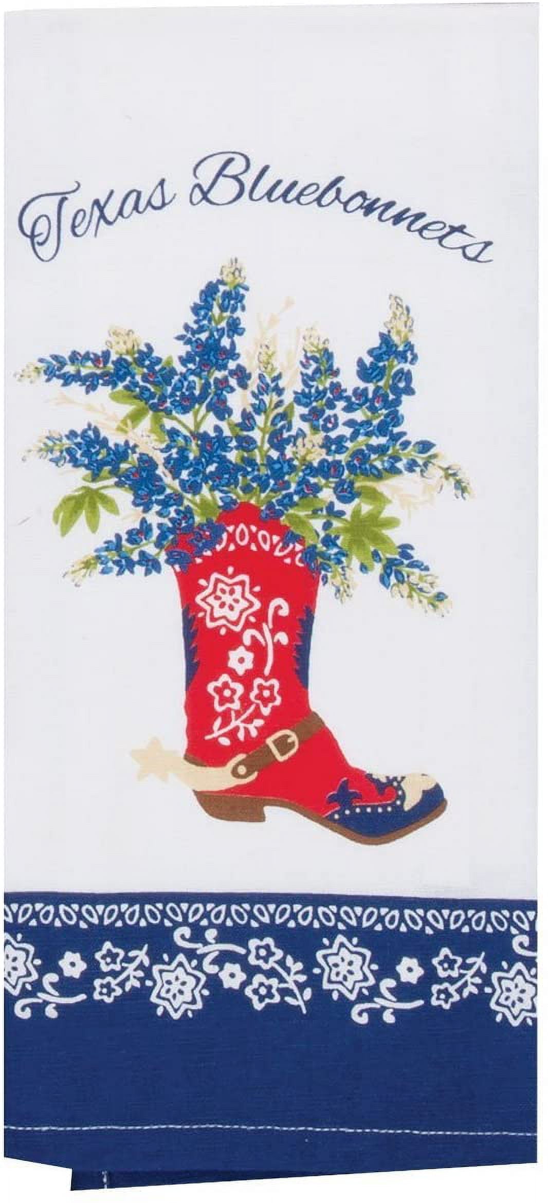 Kay Dee Designs Home Sweet Texas Bluebonnets Tea Towel and Cotton Terry Dishtowel (2 Item Bundle)