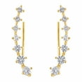 thumbnail image 2 of 18K Gold Plated Cubic Zirconia Ear Crawler Climber Earrings, 2 of 8