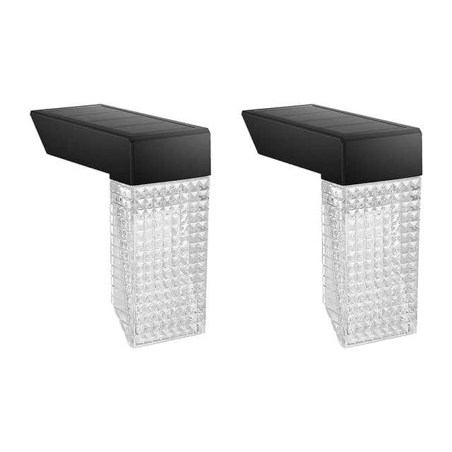Luz de escalera solar IP67 Atmósferas impermeables Lámpara de camino de paisaje Parque al aire libre Balcón Porche Jardín Herramienta de Iluminación y accesorios Luz de colores blanca 2 piezas Bewildely HA073263-02