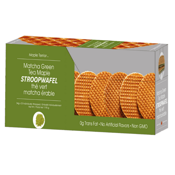 Maple Terroir Matcha Green Tea Maple Stroopwafel Cookies 1190g caddy x 2 (34g x 70 pcs)