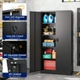 thumbnail image 5 of AUHUP 72" Metal Cabinet with 4 Adjustable Shelves, Garage Storage Cabinets with Locking Doors,Tool Storage Cabinet for Home Office,Warehouse,Workshop(Black), 5 of 9