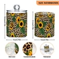 thumbnail image 5 of Yayeee 4 Pack Qtip Holder Bathroom Cotton Swab Canister with Lid Clear Dispenser Set, Leopard Print Sunflower, 5 of 6