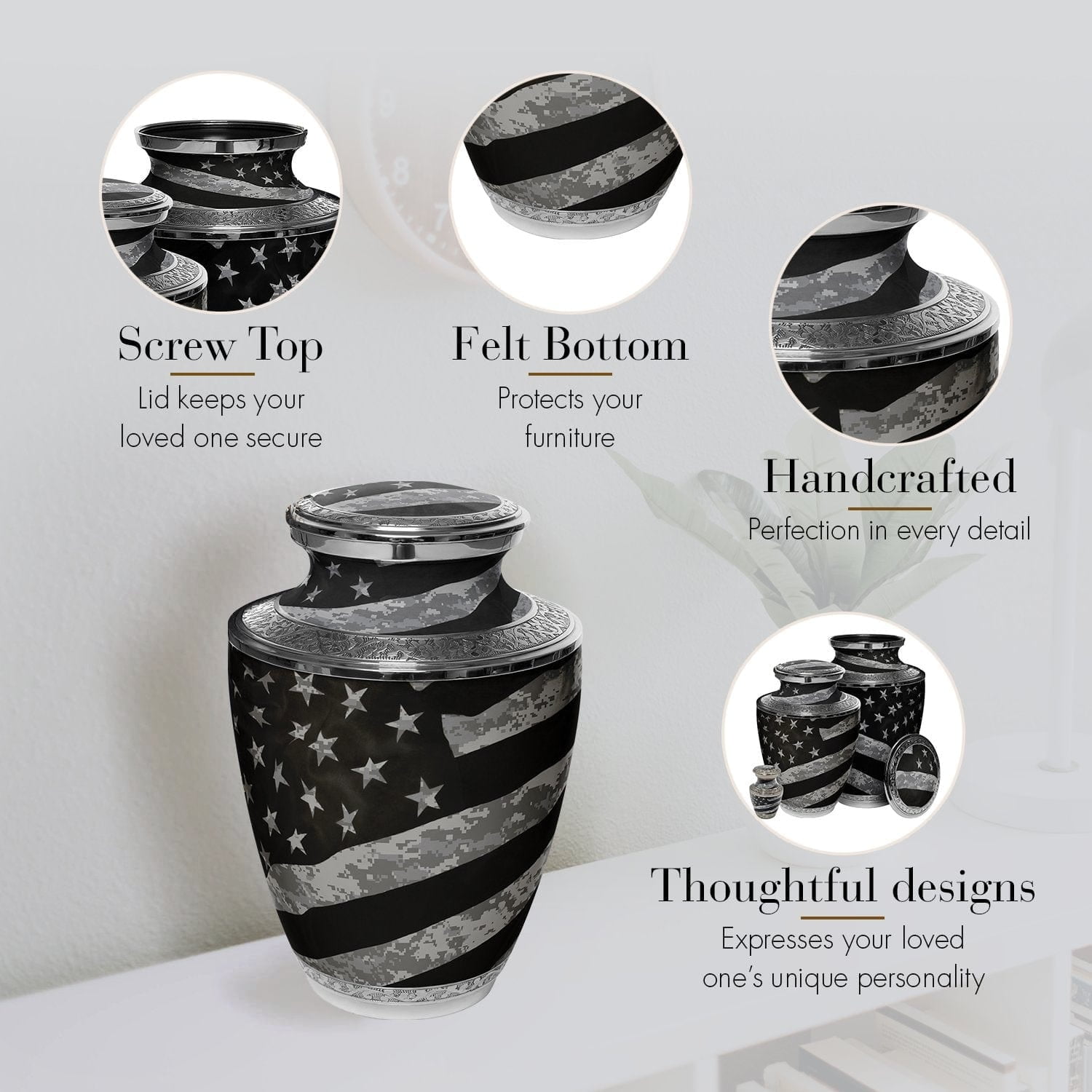 Army UCP Flag Military Cremation Urns for Human Ashes Adult Urns for Cremation Ashes Urns for Adult Cremation Ashes Urns for Ashes Cremation Urns for Human Ashes Adult 200 Cubic Inches Large