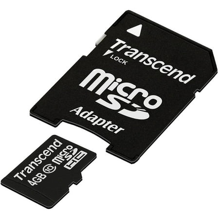 Transcend 4GB MicroSDHC Class10 Memory Card with Adapter 30 MB/s TS4GUSDHC10