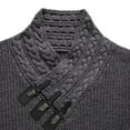 thumbnail image 5 of Iugvhana Mens Cable Knitting Sweater Irregular Mock Turtleneck Long Sleeve Jacquard Texture Cotton Casual Pullover Sweaters Tops Dark Gray XXL, 5 of 6