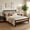 Brown, variant on PureDashio Natural Pine Queen Bed Frame, Spindle Headboard Solid Wood Platform Bed, No Box Spring Required, Mid-Century Wooden Bed Frame for Bedroom,Walnut