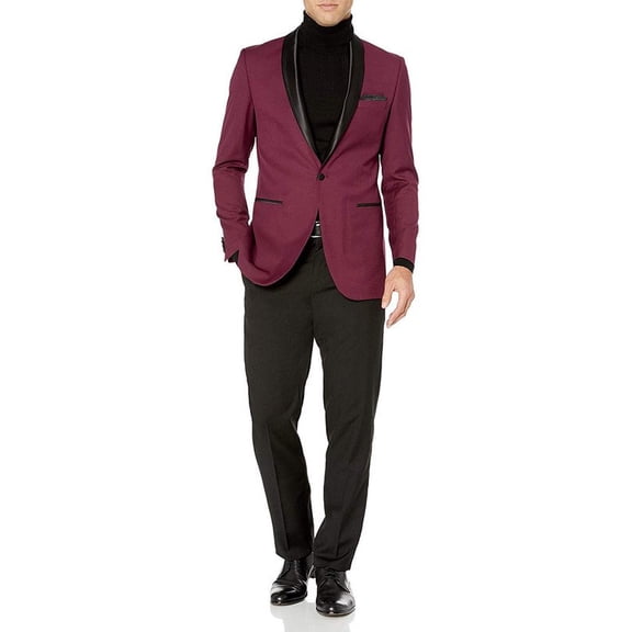 Adam Baker Mens Regular Fit Two-Piece Shawl Collar Tuxedo Suit