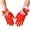 Red, variant on Women's Christmas Gloves with Bow Velvet Holiday Gloves for Christmas Parties Green Free Size
