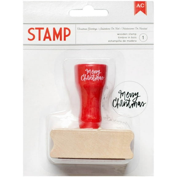 Deck The Halls Wooden Handle Rubber Stamp-Merry Christmas