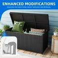 thumbnail image 5 of Dextrus 260-Gallon Wicker Deck Box with Waterproof Liner Bag, Rattan Storage Bin, Large Deck Box, Stylish Outdoor Storage Box - Black, 5 of 10