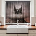 thumbnail image 2 of Ambesonne Fantasy Kitchen Curtains, Castle Clouds, 55"x39", Grey Brown Pale Coral, 2 of 3