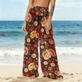 thumbnail image 2 of Gamivast Women Swim Cover up Pants Print Sheer Wide Leg Pant Lightweight Elastic Wist Flowy Boho Swimwear Breathable Summer Beach Vacation Outfits, 2 of 2