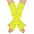 thumbnail image 1 of Guantes de lana de otoño e invierno para mujer, cálidos, de color sólido, acrílico, con brazo alargado, manga larga para usar con los dedos, a la moda, 1 of 6