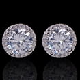 thumbnail image 3 of Soumake Ear Studs Zircon Inlaid Versatile Jewelry Silver Tone Eardrop for Wedding, 3 of 7