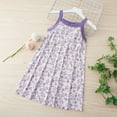 thumbnail image 4 of FamilyThread Girls' Summer Short Sleeve Casual Pockets Round-Neck Printed Sweet Dress For 3-10Y, 4 of 4