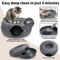 thumbnail image 6 of Gamexcel Cat Tunnel Bed for Indoor Cats, 24 Inch Felt Peekaboo Cat Cave, Washable Donut Hideaway Bed, Dark Gray, 6 of 7