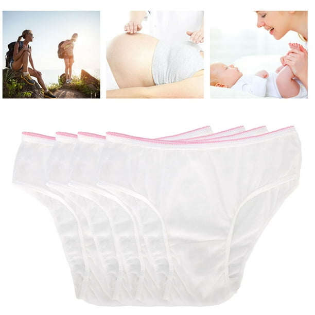 Senjay Disposable Underwear,4pcs Disposable Pregnant Women Underwear Soft  Cotton Disposable Panties Briefs,Pregnant Women Disposable Underwear