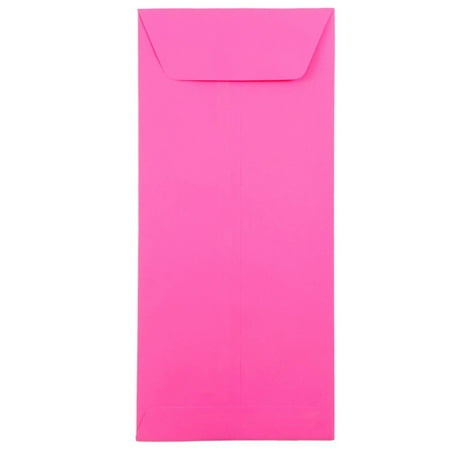 11 Open End Envelopes - JAM Paper #12 Open End Policy Envelope 4 3/4 x 11 Paper Envelope, Brite Hue Ultra Fuchsia Hot Pink, 500/box