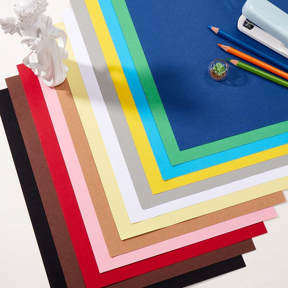 50Pcs 8.3 x 11.7 Brown Cardstock Paper Colored Card Stock A4 65 Lb Blank Heavy Rectangle Cards Art Cover Printer Paper for Invitation Greeting Cards Making Postcard Printing DIY Crafts