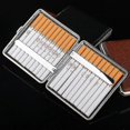 thumbnail image 3 of Cigarette Case, Leather Cigarette Case Holder Metal Frame Can Holds 20pcs Cigarettes Metal Cigarette Case 2pcs (d-2d), 3 of 5