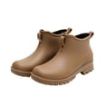 thumbnail image 5 of Women’s Flat Heel Waterproof PVC Ankle Rain Boots, Non-Slip Slip On Short Rubber Footwear for Garden, Kitchen & Outdoor Working Khaki 8, 5 of 7