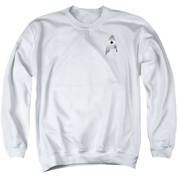 Star Trek Discovery Medical Badge Adult Crewneck Sweatshirt White