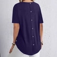 thumbnail image 3 of Luvrsol T Shirts for Women Plus Size Round Neck Short Sleeve Solid Casual T-shirts, Size S-5XL, 3 of 6