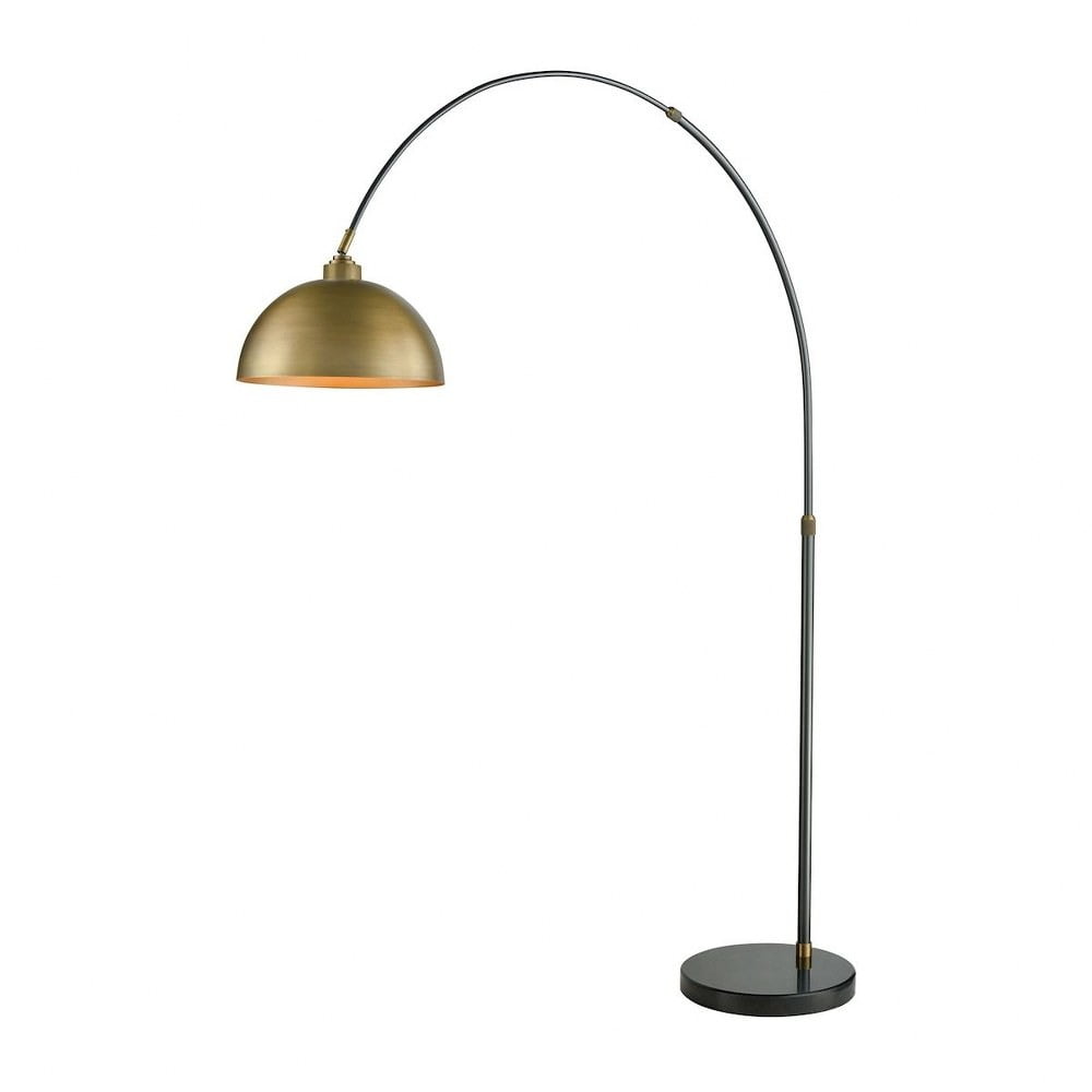 Arched Floor Lamp Aged Brass/Oil Rubbed Bronze Finish with Gold Metal
