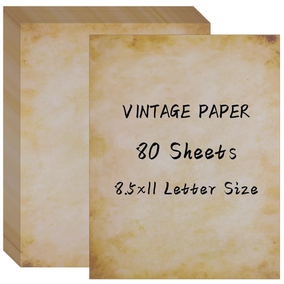 Papel vintage Hoiny, 80 hojas, 21,6 x 27,9 cm, doble cara