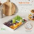 thumbnail image 2 of Lifewit Serving Tray Divided for Party Supplies, 3 PCS 15" x 10" Plastic Platters for Serving Food, White Reusable Tray for Veggie, Snack, Fruit, Cookies, Desserts in Kitchen/Pantry, 2 of 8