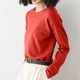 thumbnail image 4 of Tops formales,Blusa de punto de color liso para mujer, manga larga, cuello redondo, material acrílico, top informal de moda para uso doméstico y diario, sopatenor, 4 of 8