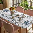 thumbnail image 3 of Farmhouse Table Cloths for 4 Foot Rectangle Tables, Blue Country Texas Star Vintage Berries Wooden Patio Waterproof Elastic Fitted Tablecloths, Washable Rectangular Table Cover for Camping, 3 of 8