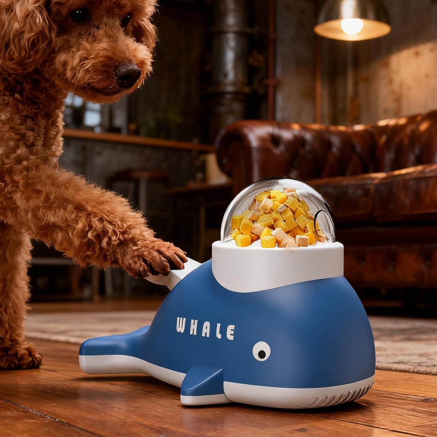 Treat Toys for Dogs - Whale-Shaped Slow Feeder Interactive Treat Dispensing Toy for Small, Medium, and Large Breeds, Promotes Healthy Eating, Pet Enrichment, Indoor Training, Boredom Relief, Exercise