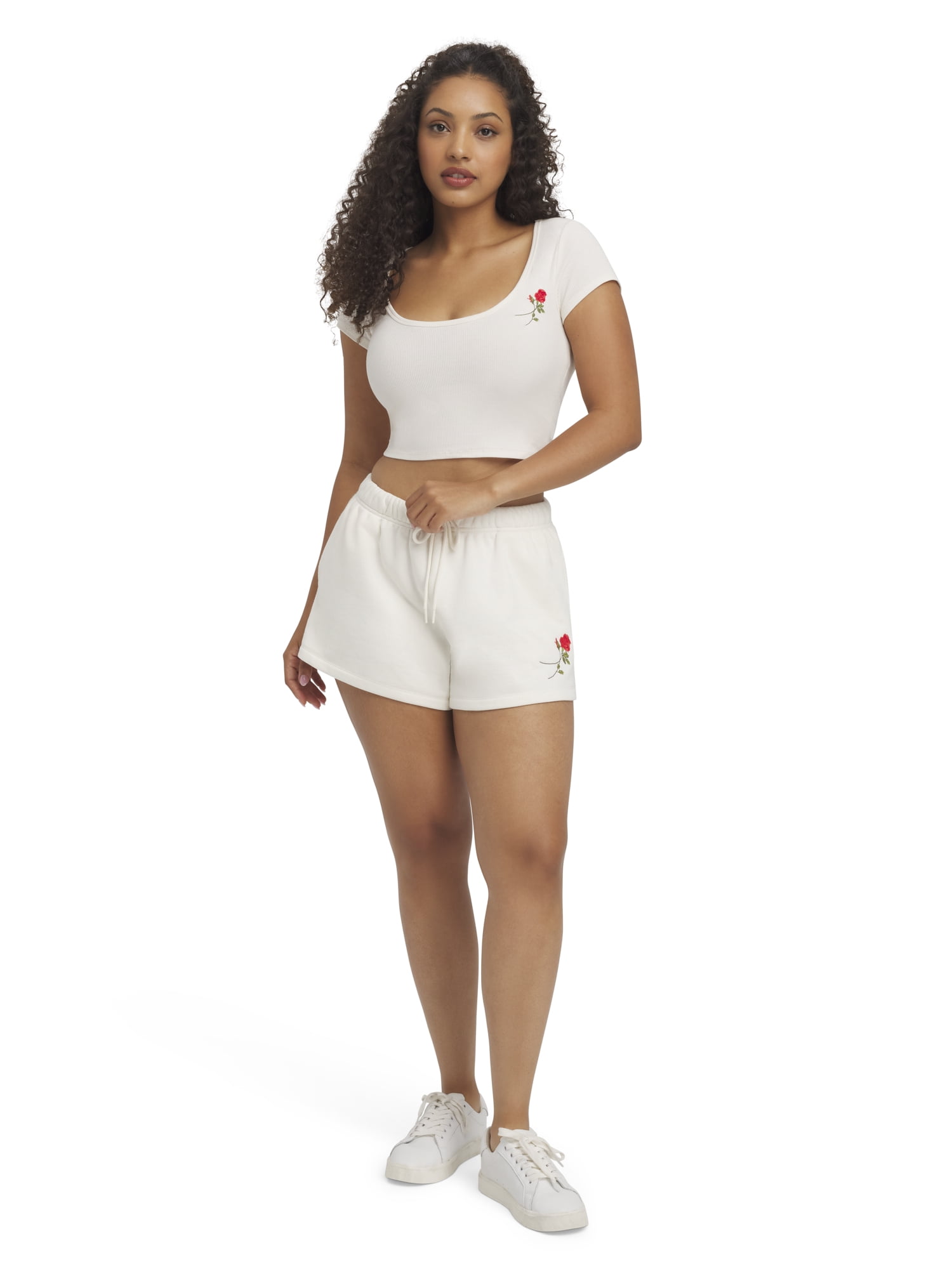 Mills by Millie Bobby Brown Women's Embroidery Fleeced Terry Short, Sizes XXS-XXL
