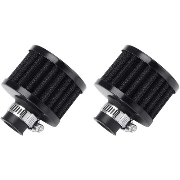 Woeilo 2 X 12mm Mini Black Universal Car Motor Cone Cold Clean Air Intake Filter Turbo Vent Vehicle Black