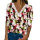 thumbnail image 2 of Pntutb Casual Mujer Cuello en V Verano Sexy Estampado Regular Mujer Manga larga top Pntutb Pntutb-2865, 2 of 5
