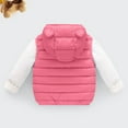 thumbnail image 4 of Splozh Toddler Vest Fall Toddler Boys Girls Hooded Puffer Vest Padded Warm Winter Jacket Sleeveless Coat Hot Pink,6-12 Months, 4 of 4