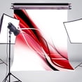 thumbnail image 3 of BSDHOME Polyester Exquisite White Photography Backdrop Abstract Black Red Line Wallpaper Background Art Photo Studio Background Wall 5x7ft, 3 of 5
