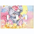 thumbnail image 2 of Metal Light Switch Wall Plate Outlet Cover (Sea Snail Starfish Pastel Glitter Reef Bubbles - Triple Toggle), 2 of 2