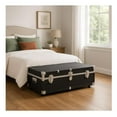thumbnail image 2 of Seaside Style Heavy Duty 31" Under Bed Storage Trunk with Wheels & Lock, Closure Type, 30" L x 8.25" W x 18.25" H, Ideal Camp Dorm Room Trunk Footlocker Antique Black, 2 of 8